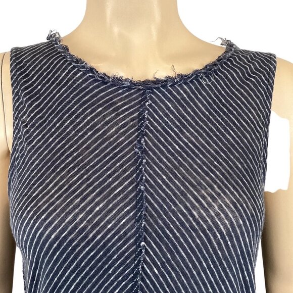 Sundance Women's Striped Sleeveless‎ Linen Top Size Small Frayed Edge - Picture 6 of 8
